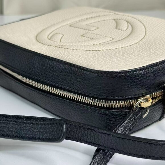 Gucci Soho Crossbody Bag White & Black Bi Color Shoulder Bag - Picture 7 of 9